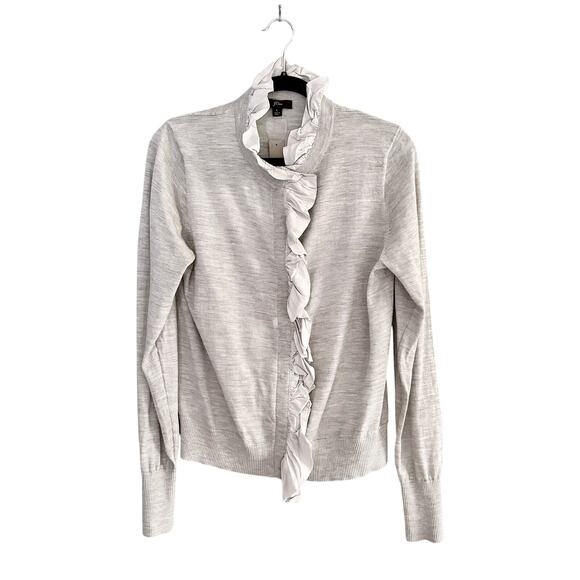 J.CREW Merino wool ruffled cardigan sweater L NWT - Picture 1 of 10